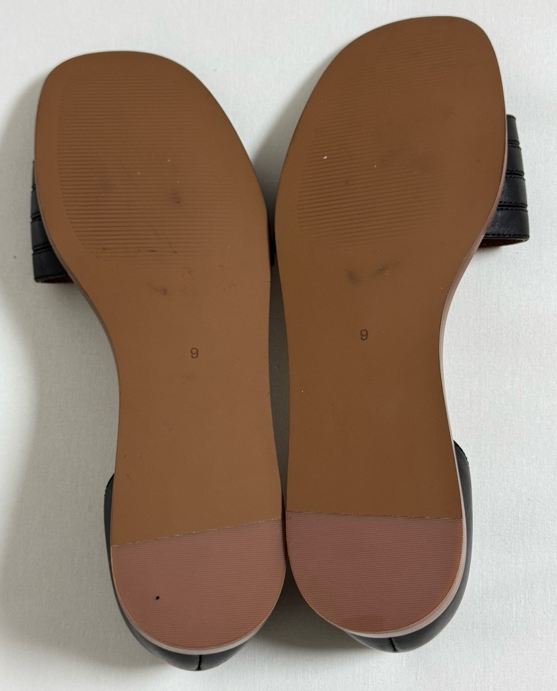 Madewell The Nelda Black Leather d’Orsay Flats Sz 9 M
