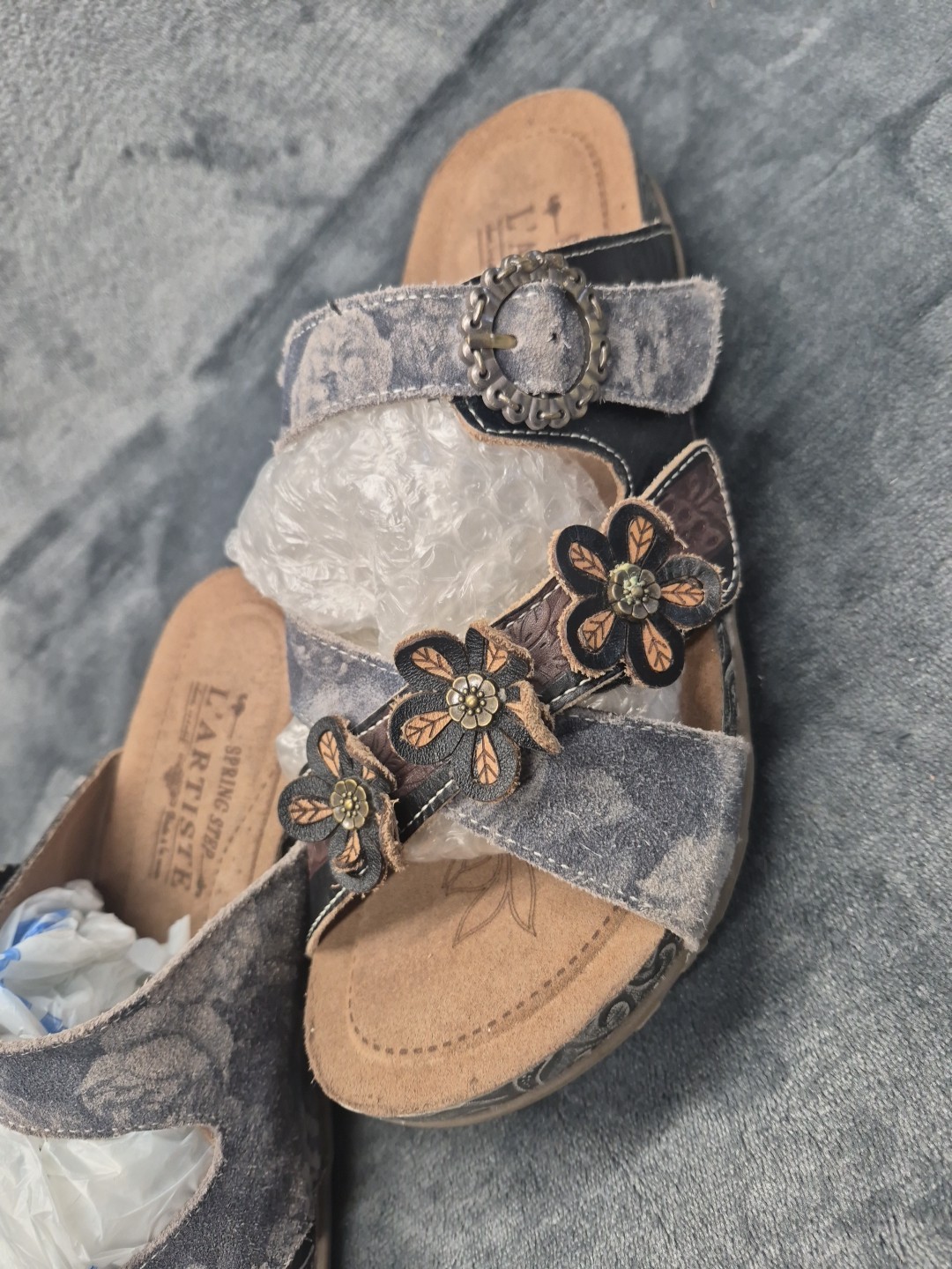 L’artiste Caelana By Spring Step slide Sandals 39 (USA 8.5) In Gray Tone