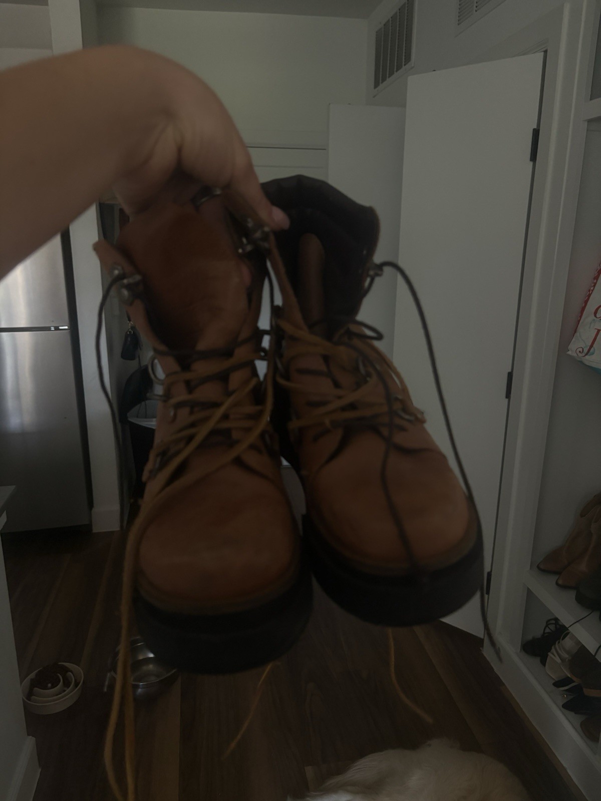 Free People Highlands Leather Platform Lace-Up Ankle Boots Brown US 8