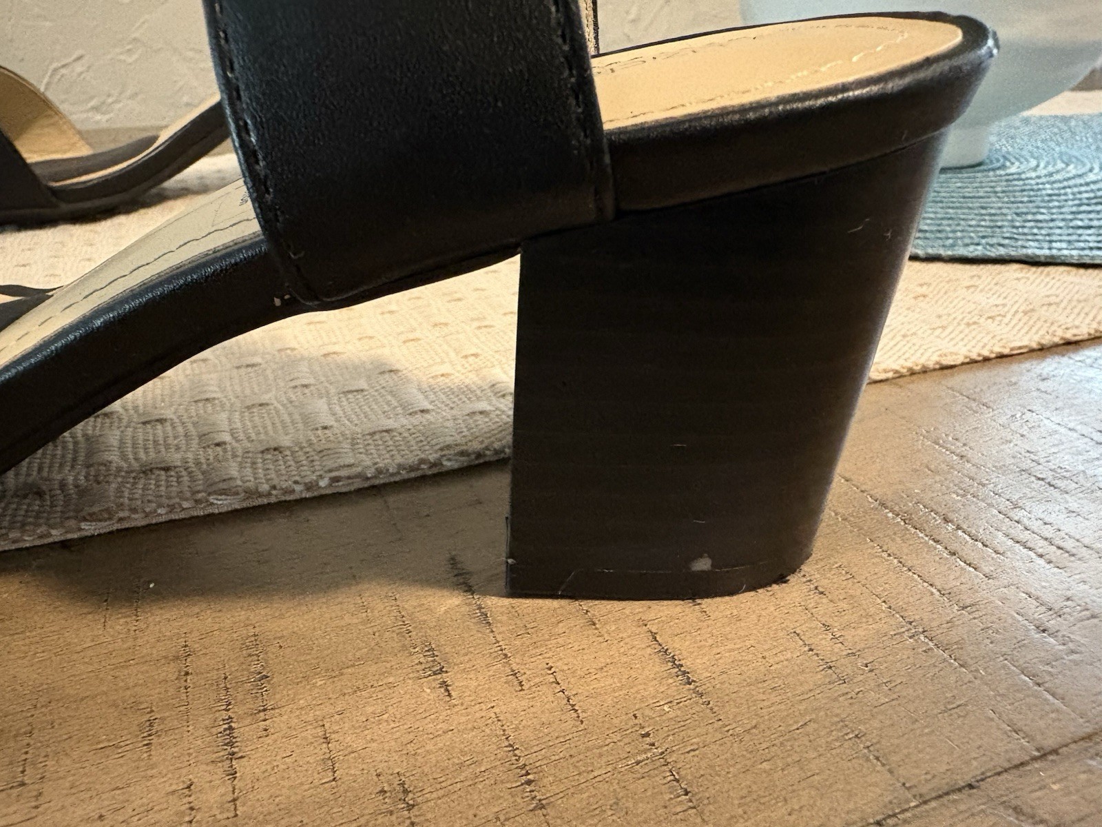 Liz Claiborne Eclipse Black Open Toe Ankle Strap Pump Size 9.5W – O25-2110