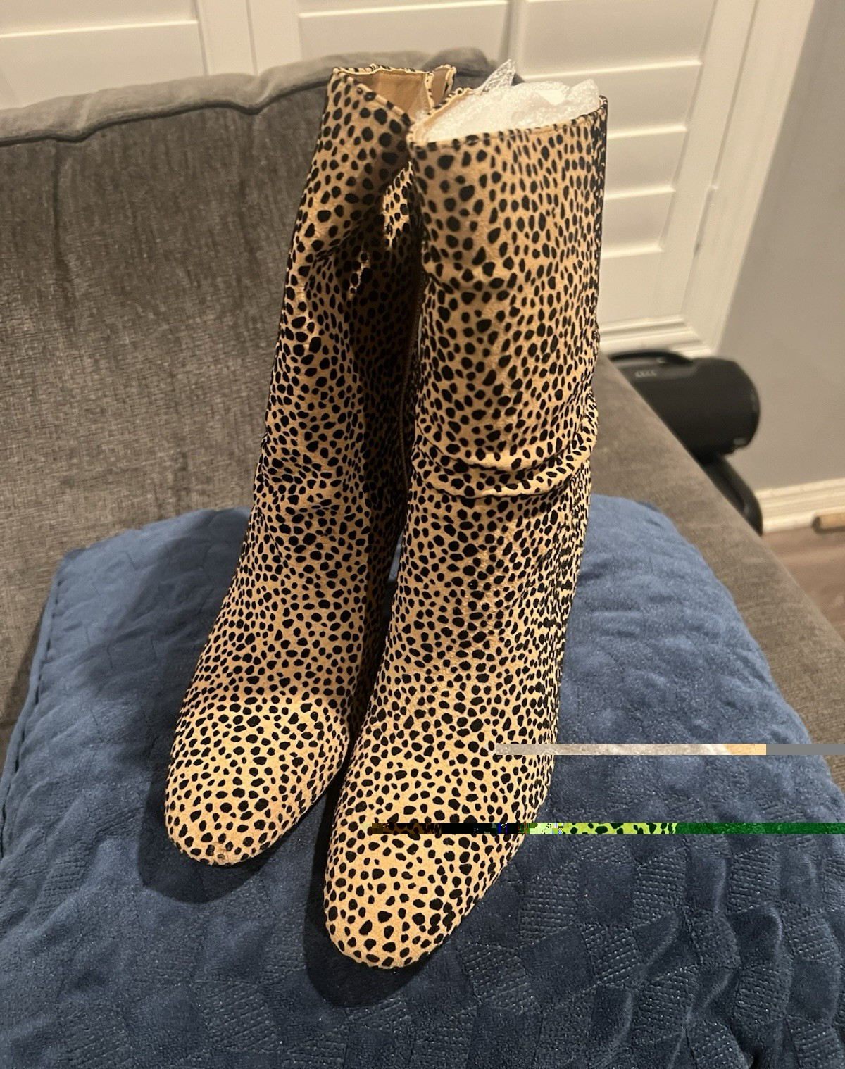 Jessica Simpson Women’s 7.5 Suede Animal Print Mid-Calf Slouch Boots