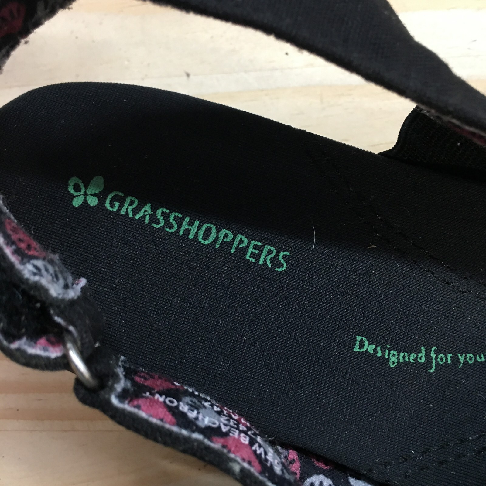 Grasshoppers Sandals Womens 6.5 W Beach Front Slingback Strappy Black Wedge