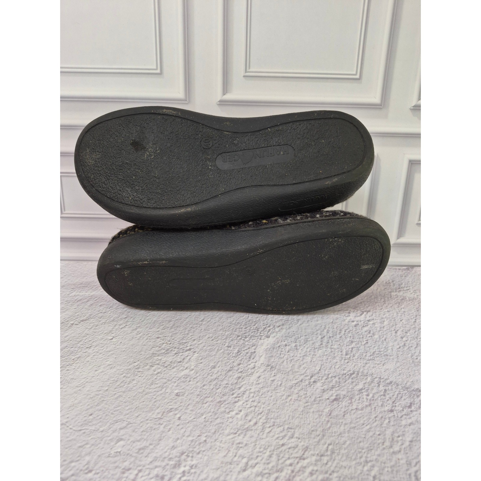 Haflinger Wool Slipper EU 40 Boiled Wool Slip On Rubber Hard Sole W 9 M 7