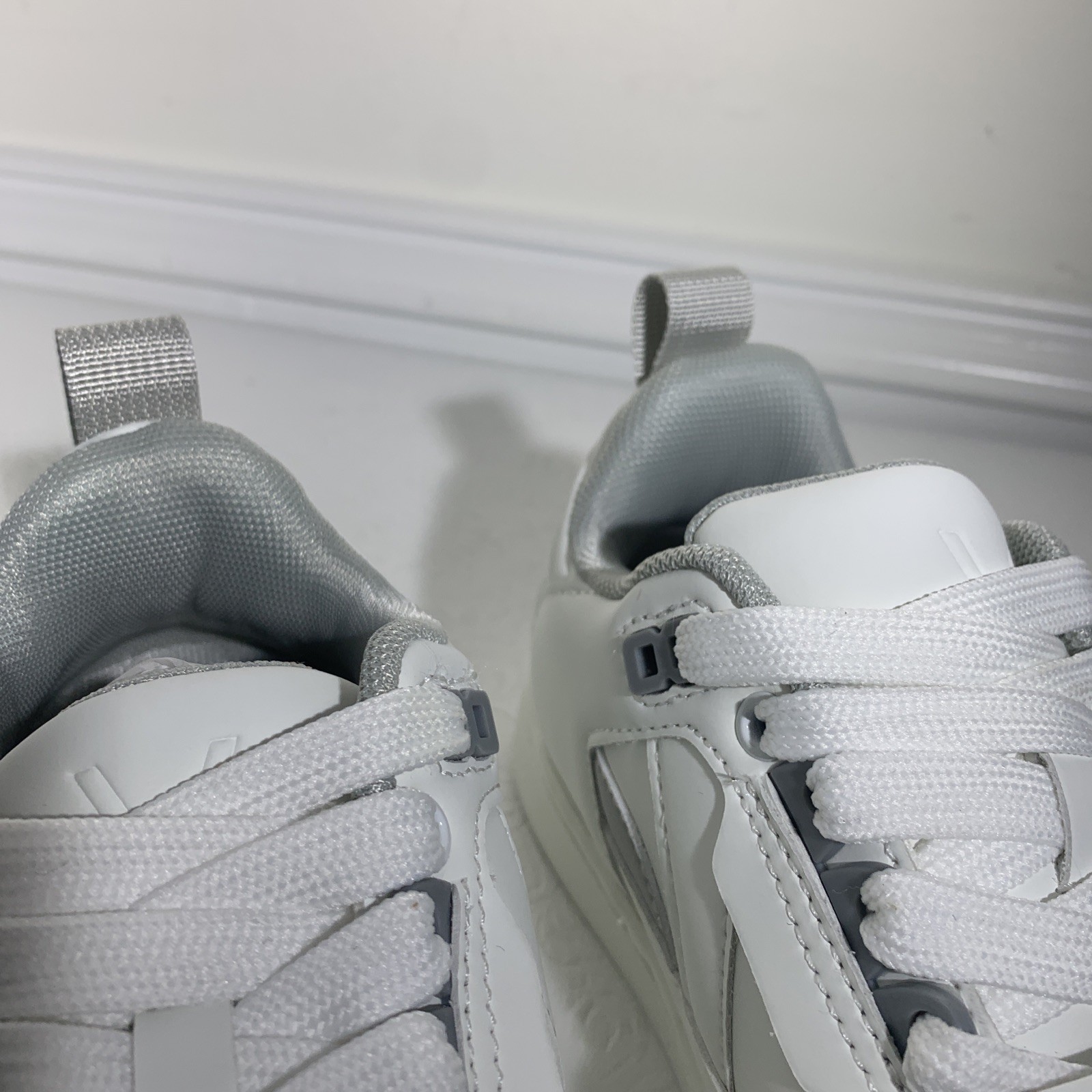 Vivaz White Silver Dance Lace Up Sneakers Unisex Men Women