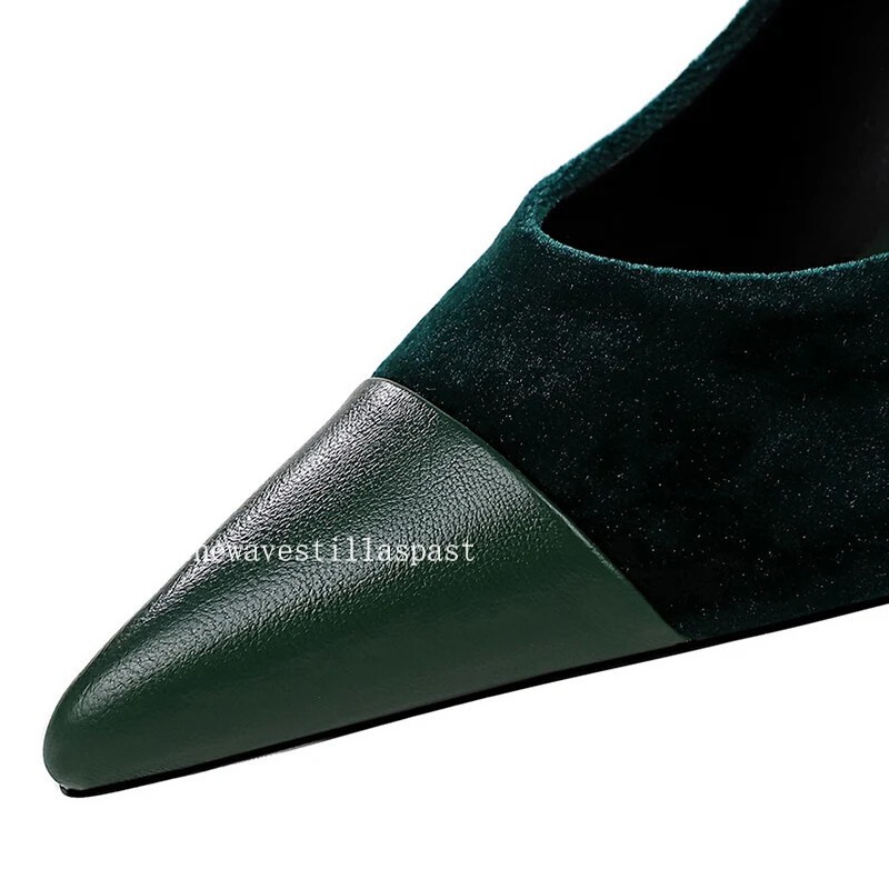 Women Pointed Toe High Heels Thin Heel Metal Buckle Stilettos Party Shoes Pumps