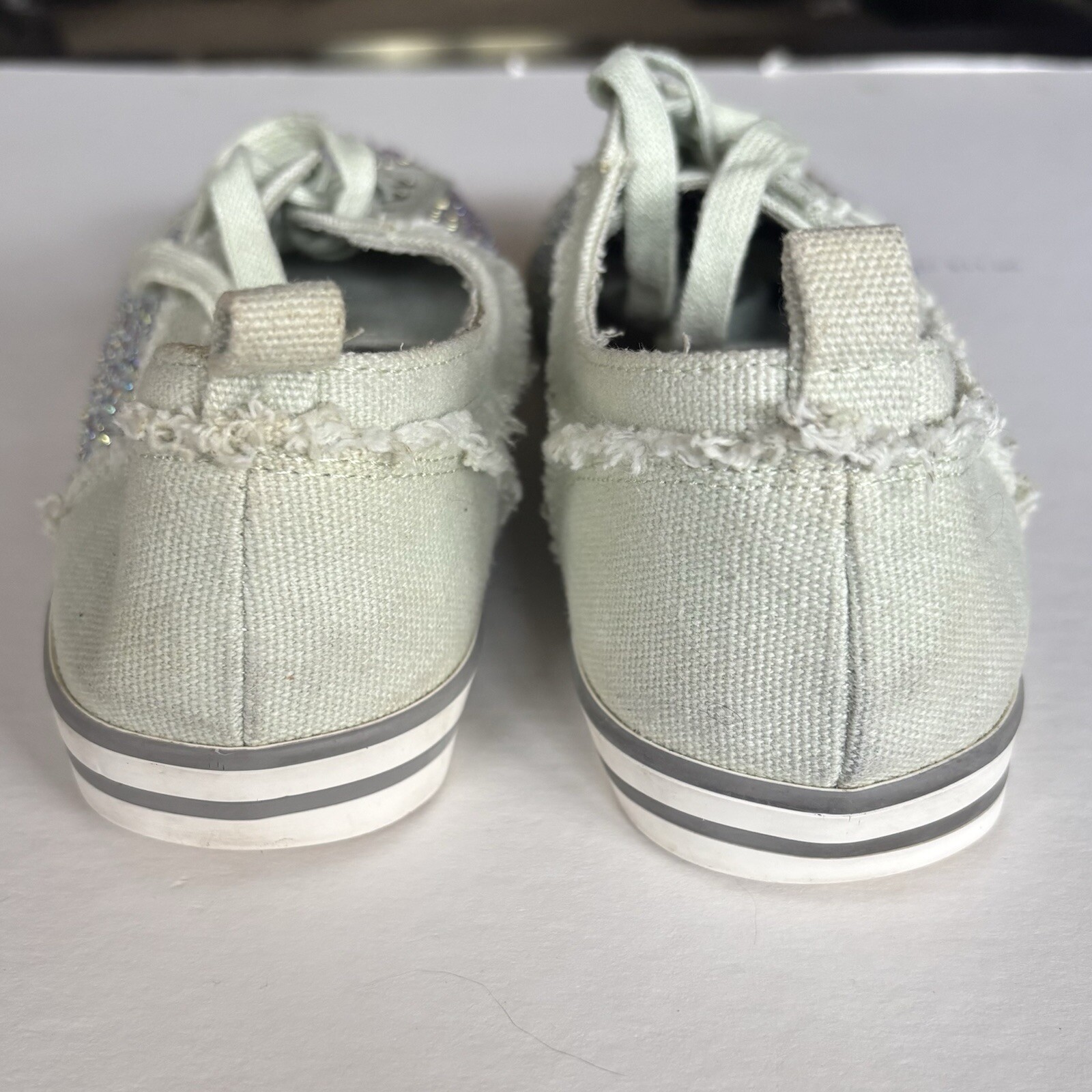 Gianni Bini Mint Green Sparkly Rhinestone Sneakers, Size 8