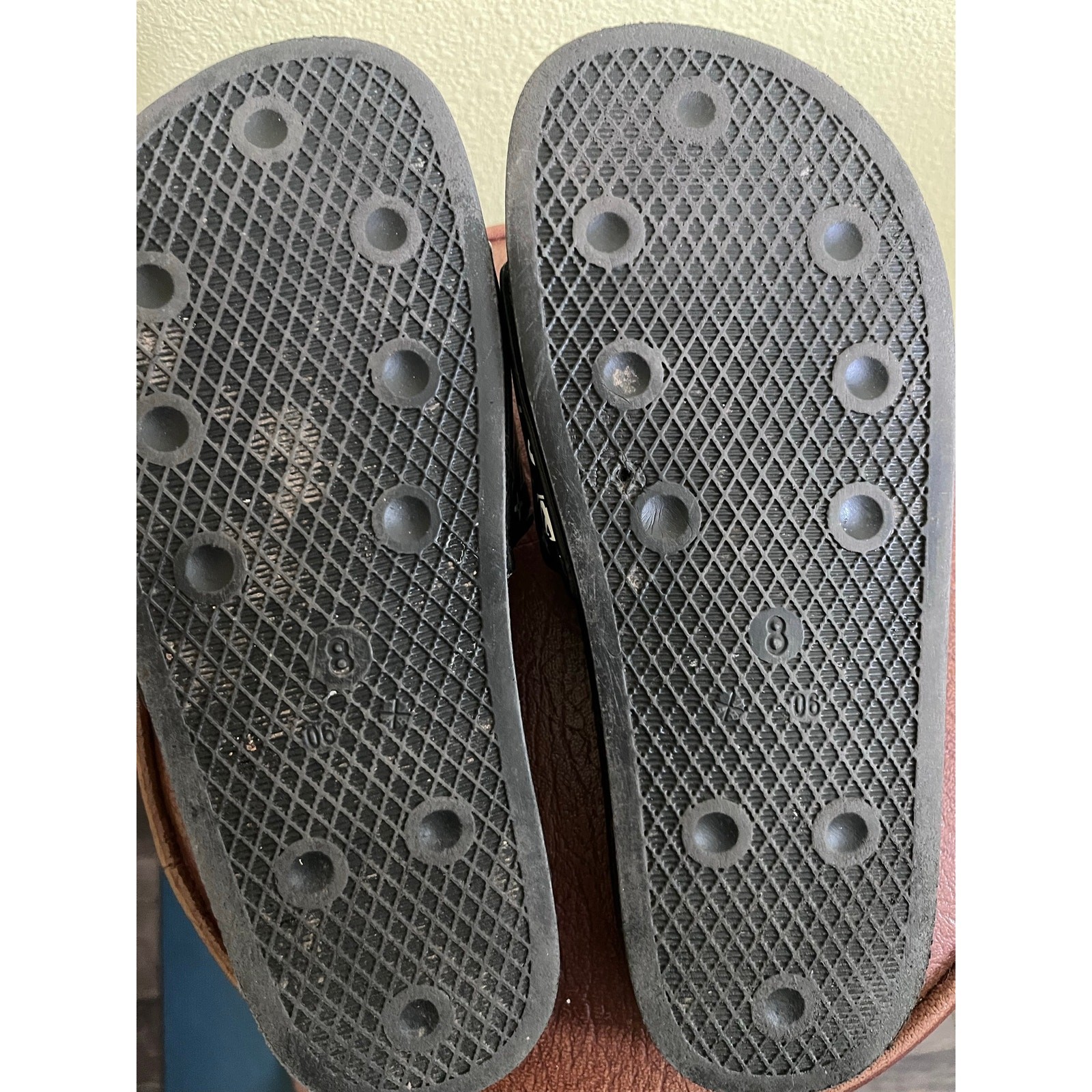 Louis Vuitton x Supreme Black Monogram Slides Sandals, Size 8/40