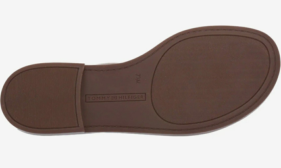 Tommy Hilfiger BENNIA Thong Sandal’s, White/Gold Logo Buckle, Woman’s 7.5 *NIB*