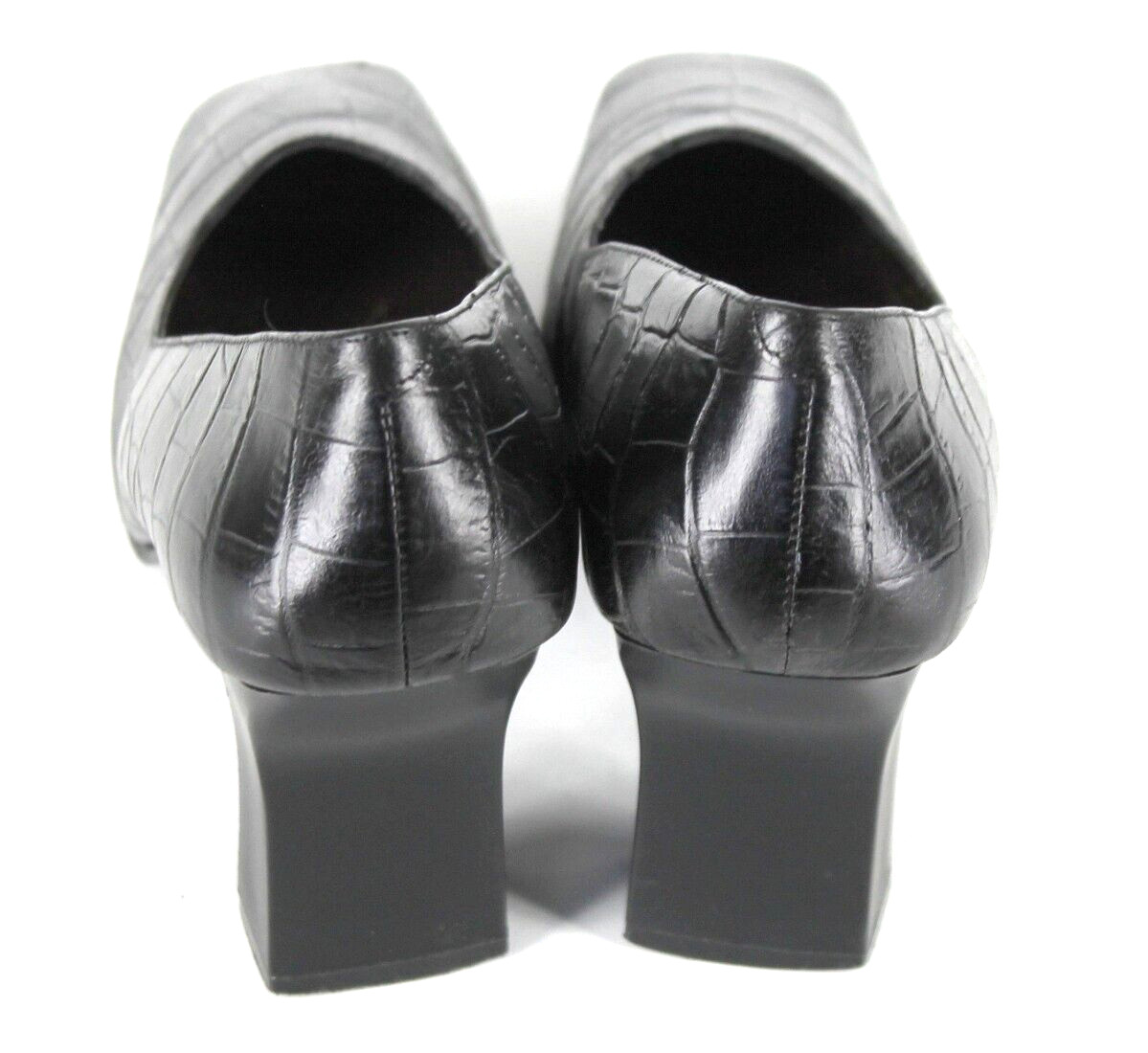 {VALERIE STEVENS} Heels/Pumps/Shoes Black Leather Pattern 3.25 in Heel Dressy~7M