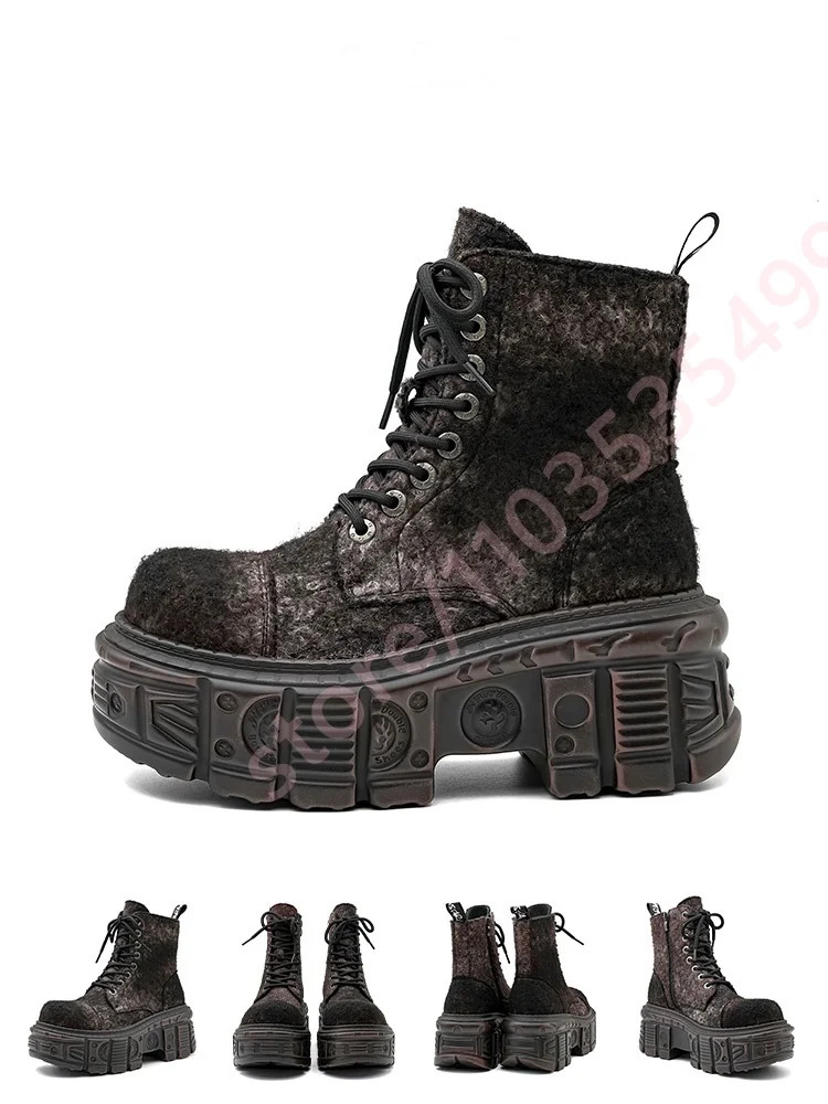 Retro British Style Women’s Thick Sole Short Boots Punk Rock Sports Gothic Shoes