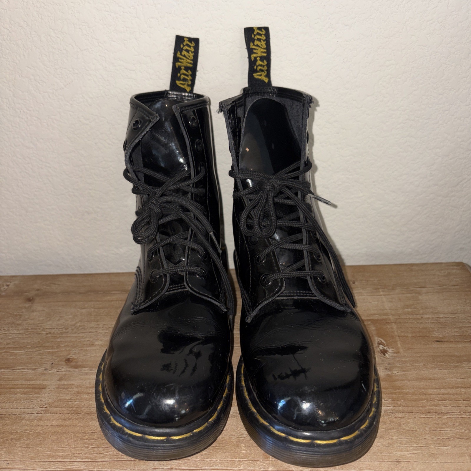 Dr. Martens Shiny Black Patent Leather Combat Boot 1460 Women’s Size 8
