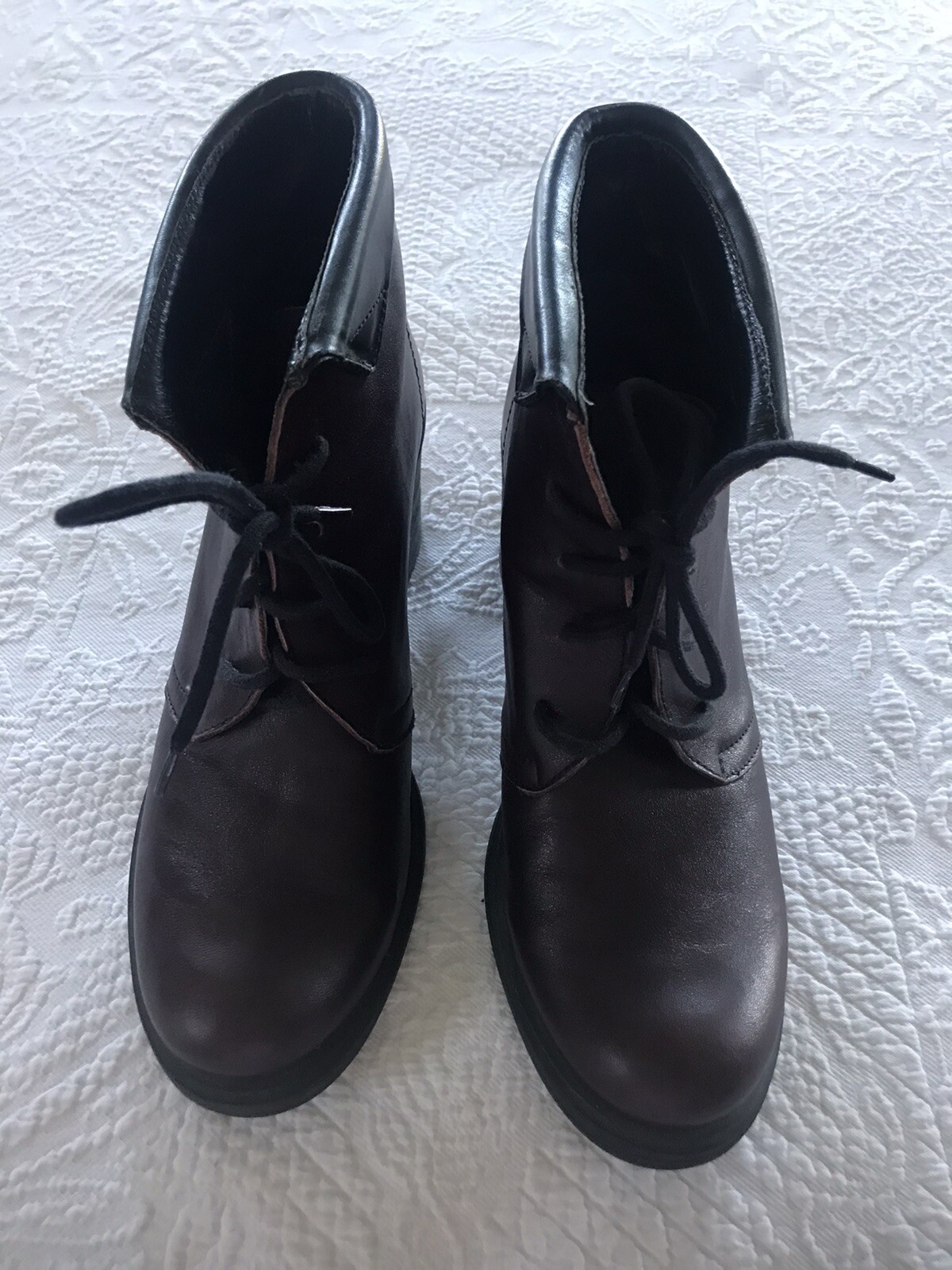Lavorazione Artigiana Brown Ankle Lace Up Leather Boots Women’s US Size 7.5 /8