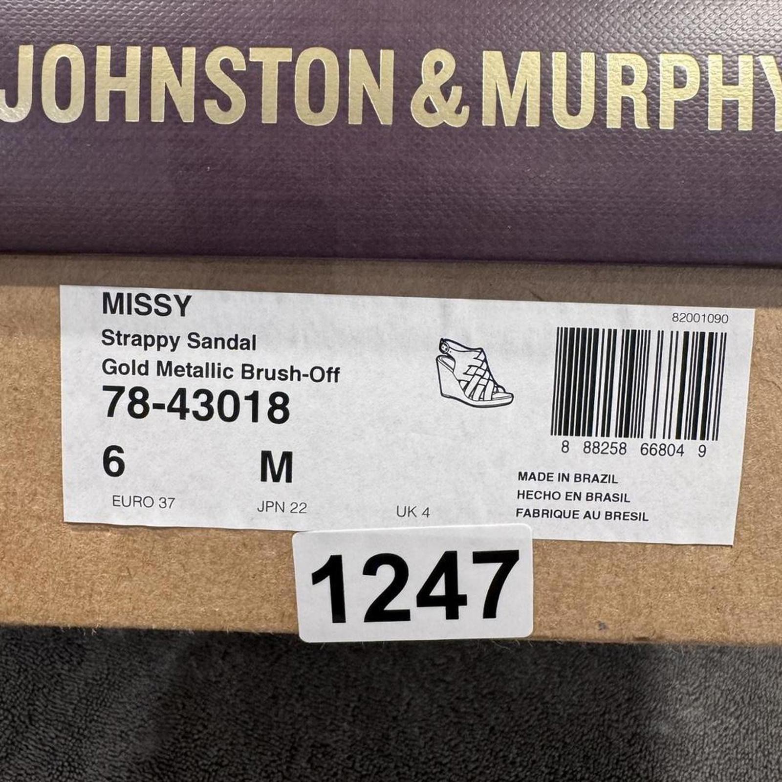 Johnston & Murphy Women 6 Wedges Sandals Gold Made in Brazil Coastal Neutral