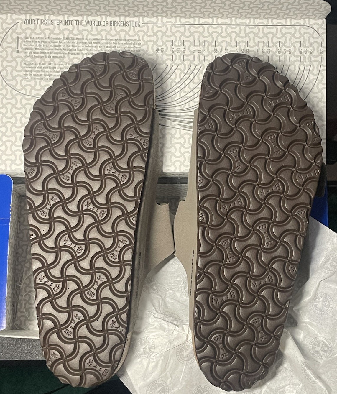 NEW w BOX Birkenstock Arizona Stone Birko-Flor Nubuck Sandals Sz 42 L11 M9 Reg