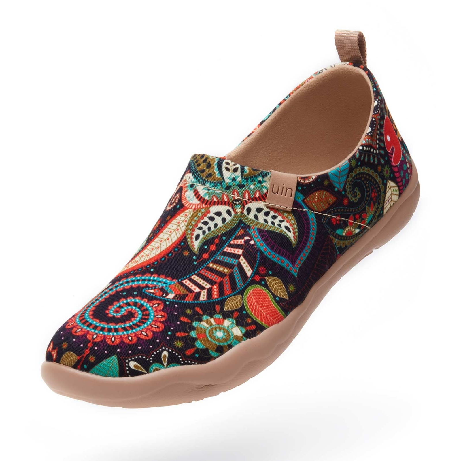 Women Size7-10.5 UIN Slip On Shoes Canvas Comfortable Loafers «Wonder Mandala»