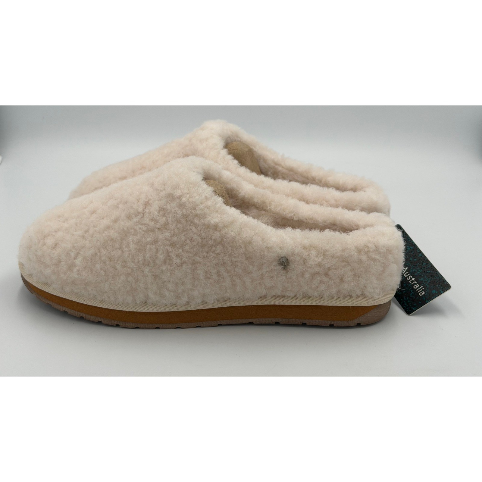 EMU Australia Joy Teddy Slippers Womens 7 Merino Wool Fleece Mules NWT