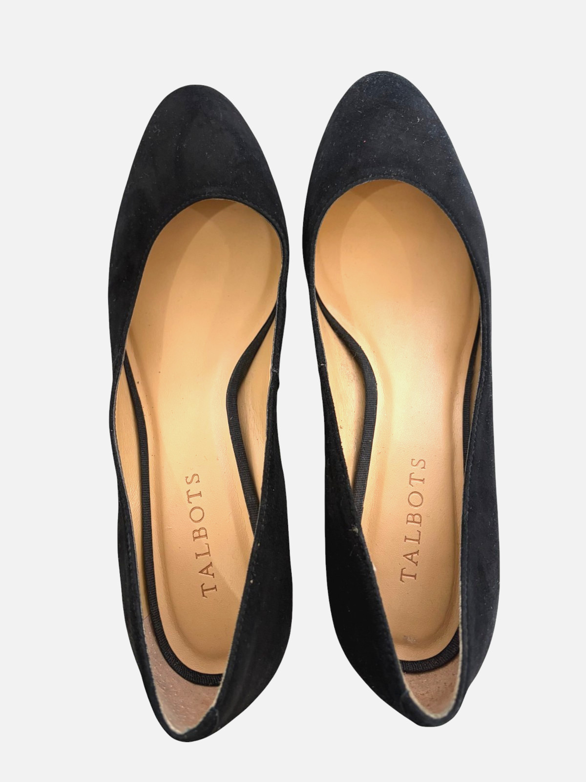 Talbots Isa Black Suede Block Heel Pumps Womens Size 8.5 M Tortoise Shoes