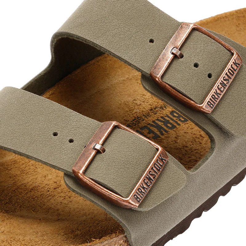 Birkenstock Arizona Stone Leather Sandals Birkibuc Unisex Shoes New w/ Box