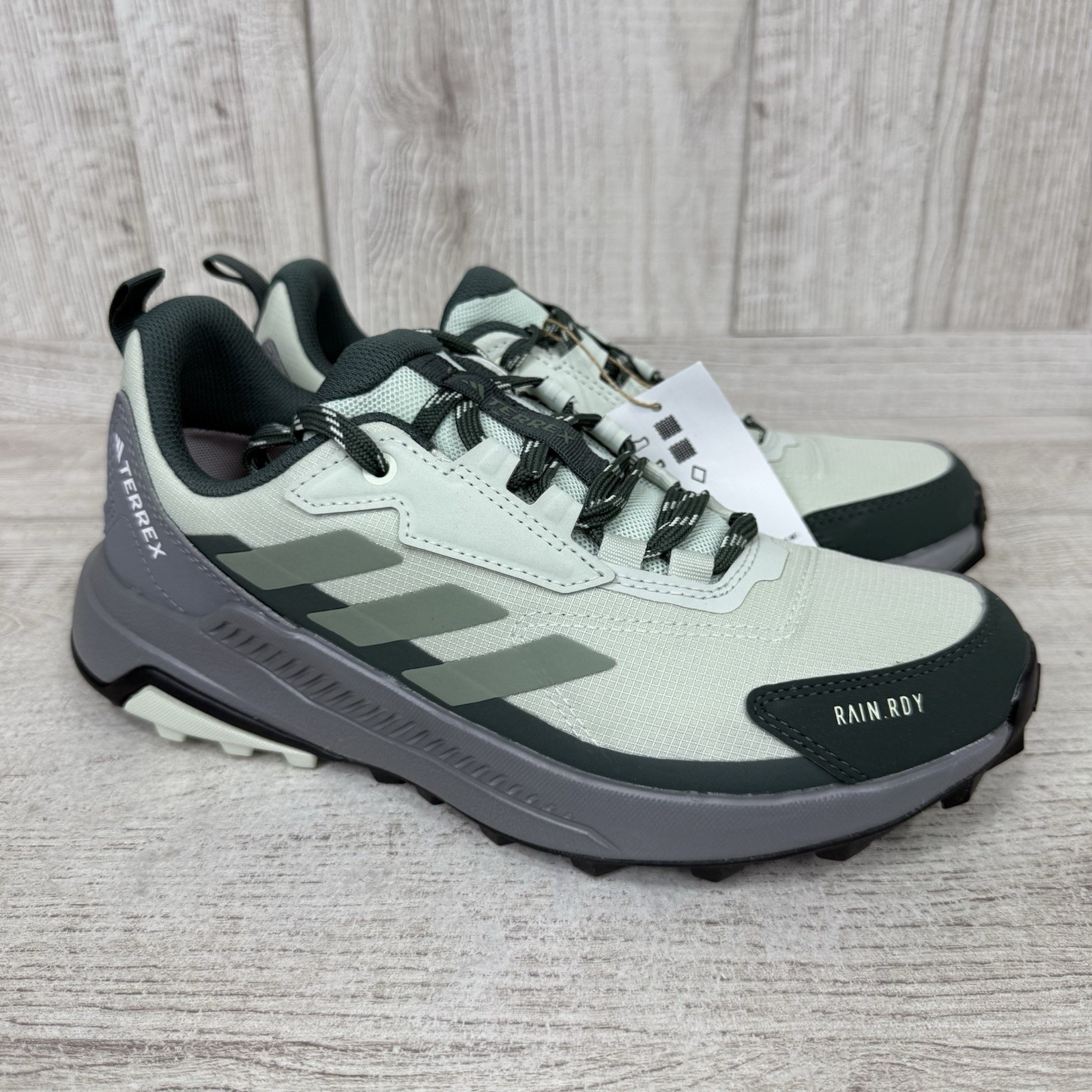 adidas Terrex Anylander Rain.Rdy Hiking Womens Sz 7 Green Sneakers Shoes JI1320