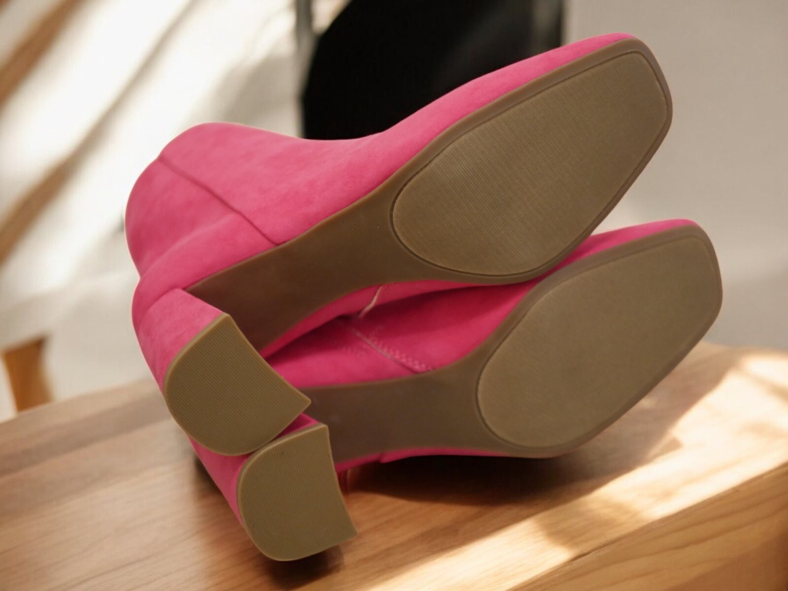 NEW JORYA WOMEN’S FASHION ANKLE BOOT FUCHSIA PINK ZIPPER SUEDE SIZE 8.5