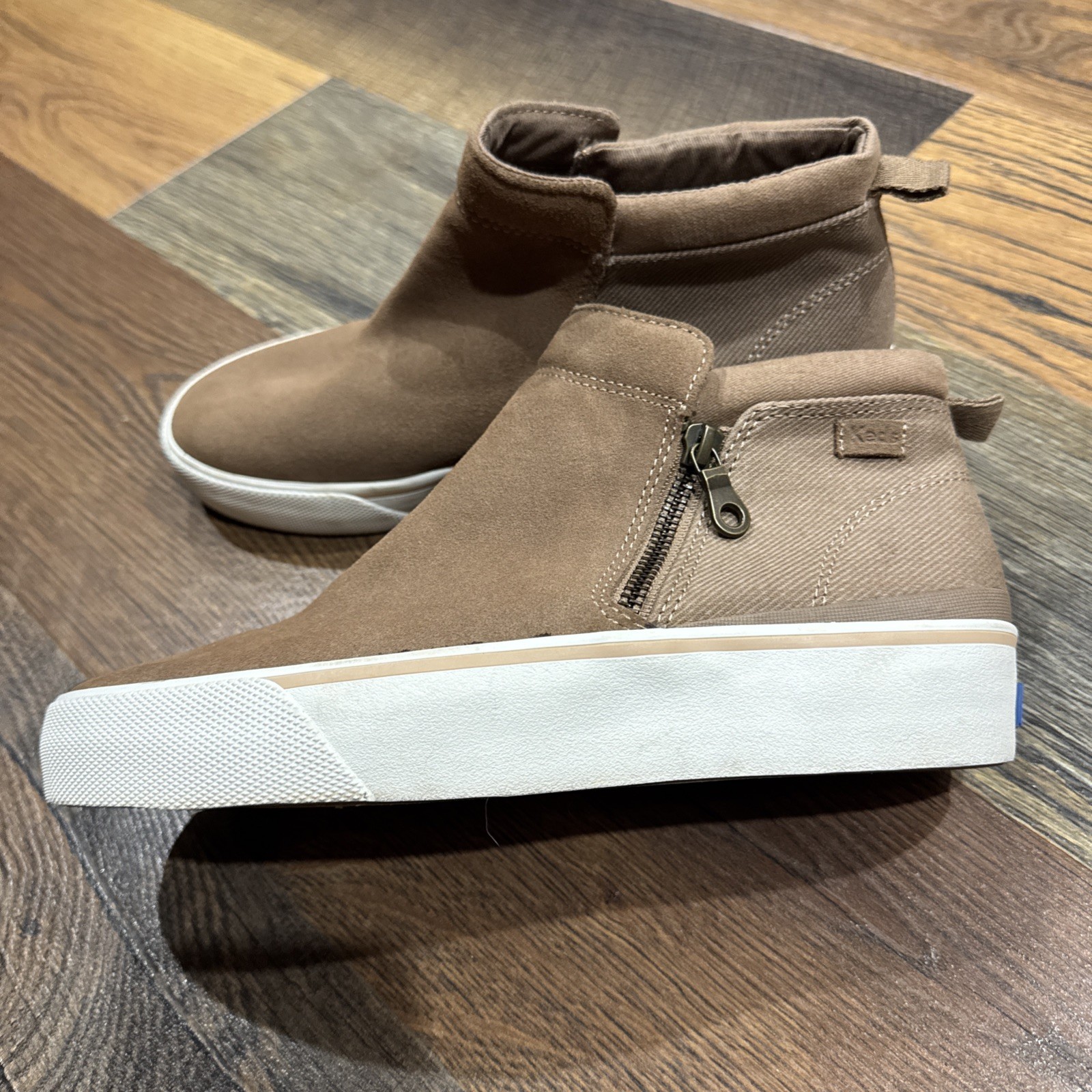 NEW Keds Cooper Zip Ankle Boot Side Zip Sz 9.5 Latte WH65468 Women’s