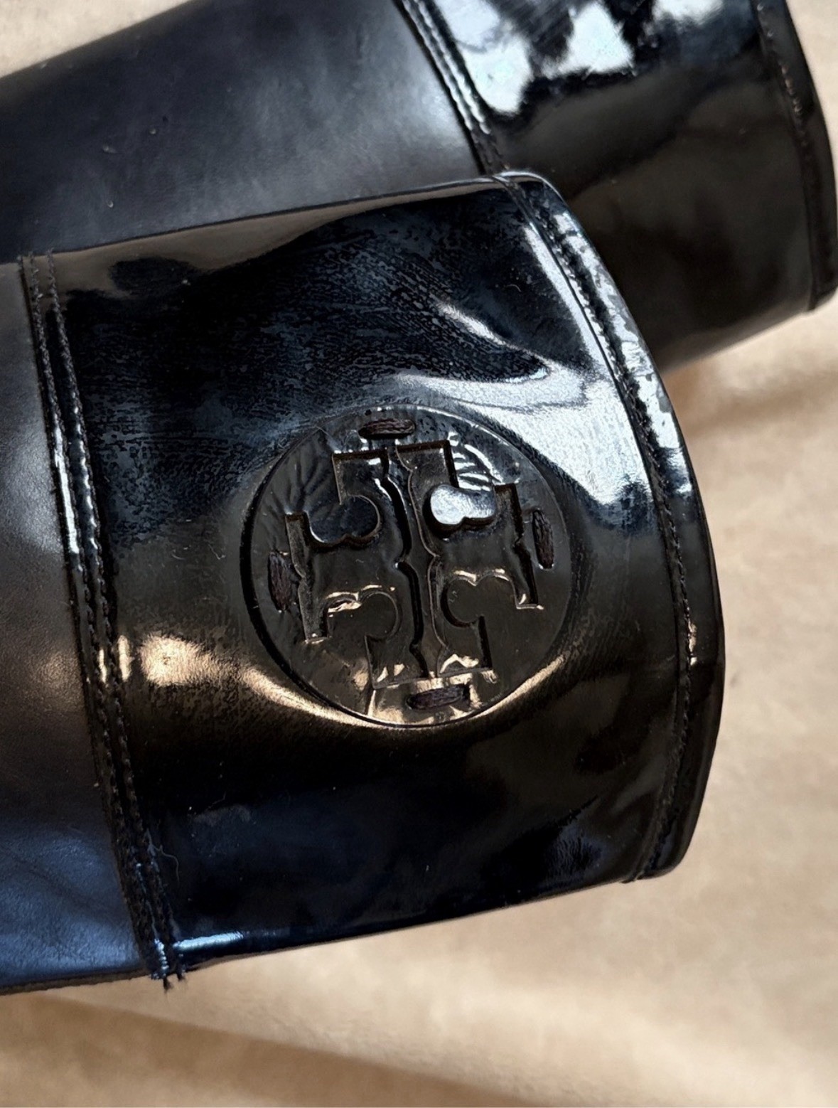 Tory Burch Woman’s Black Logo Riding Boots. Beautiful and Classy Size 8.5 M