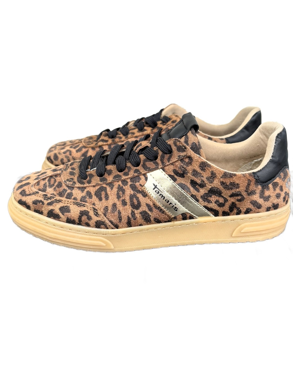 Tamaris Women’s Leather Animal Print Trainers Size 39