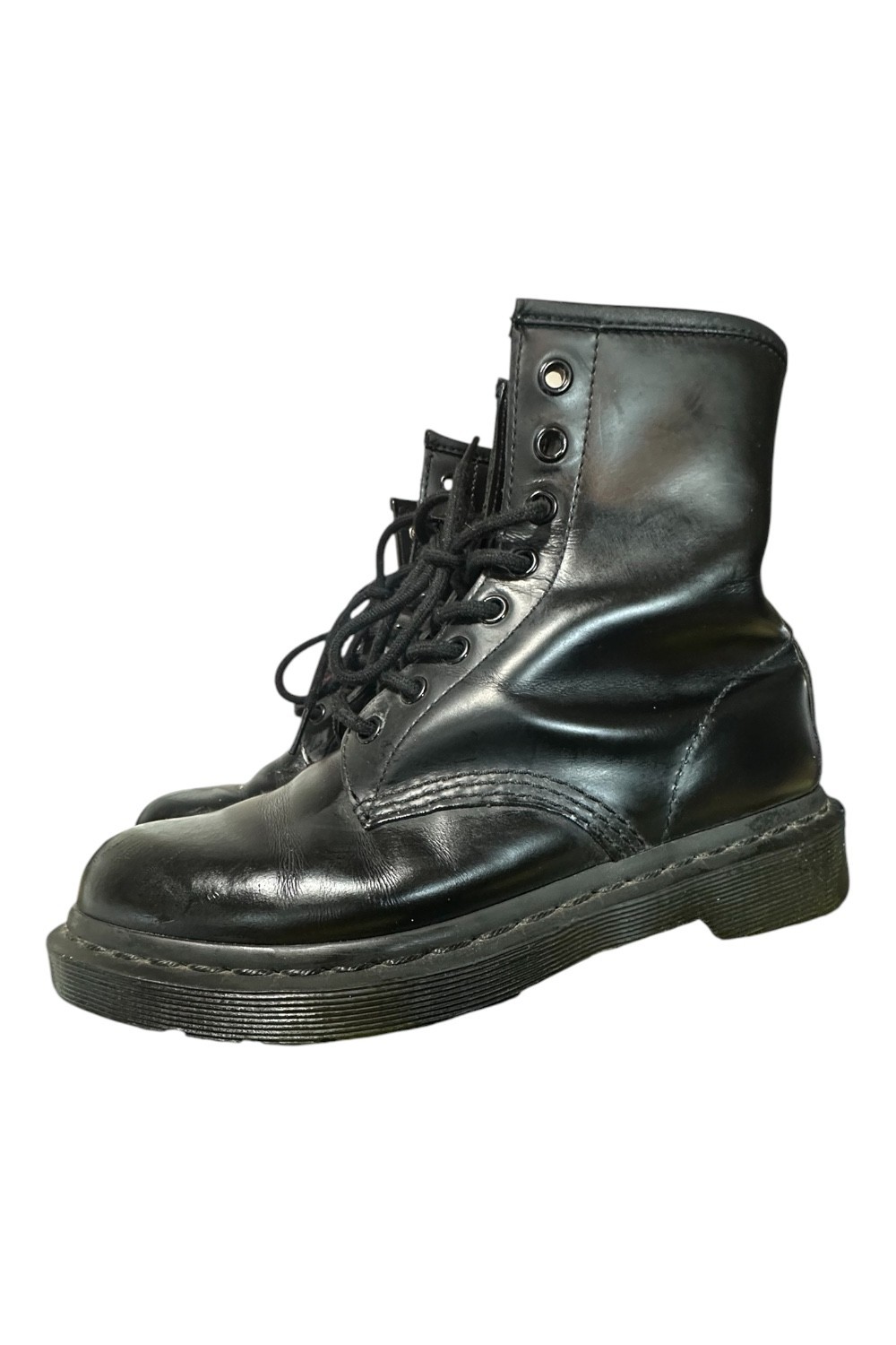 Dr. Martens 1460 Mono Combat Boots Black Leather Women’s L7 M6 Goth Punk Grunge