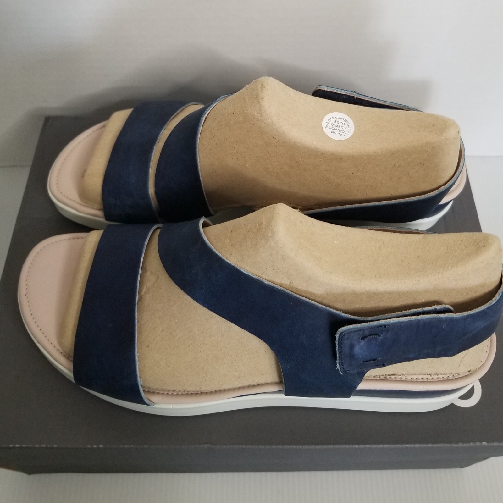 Womens ECCO Touch Sandal Plateau Sz 10-10.5 Indigo New In Box Danish Design
