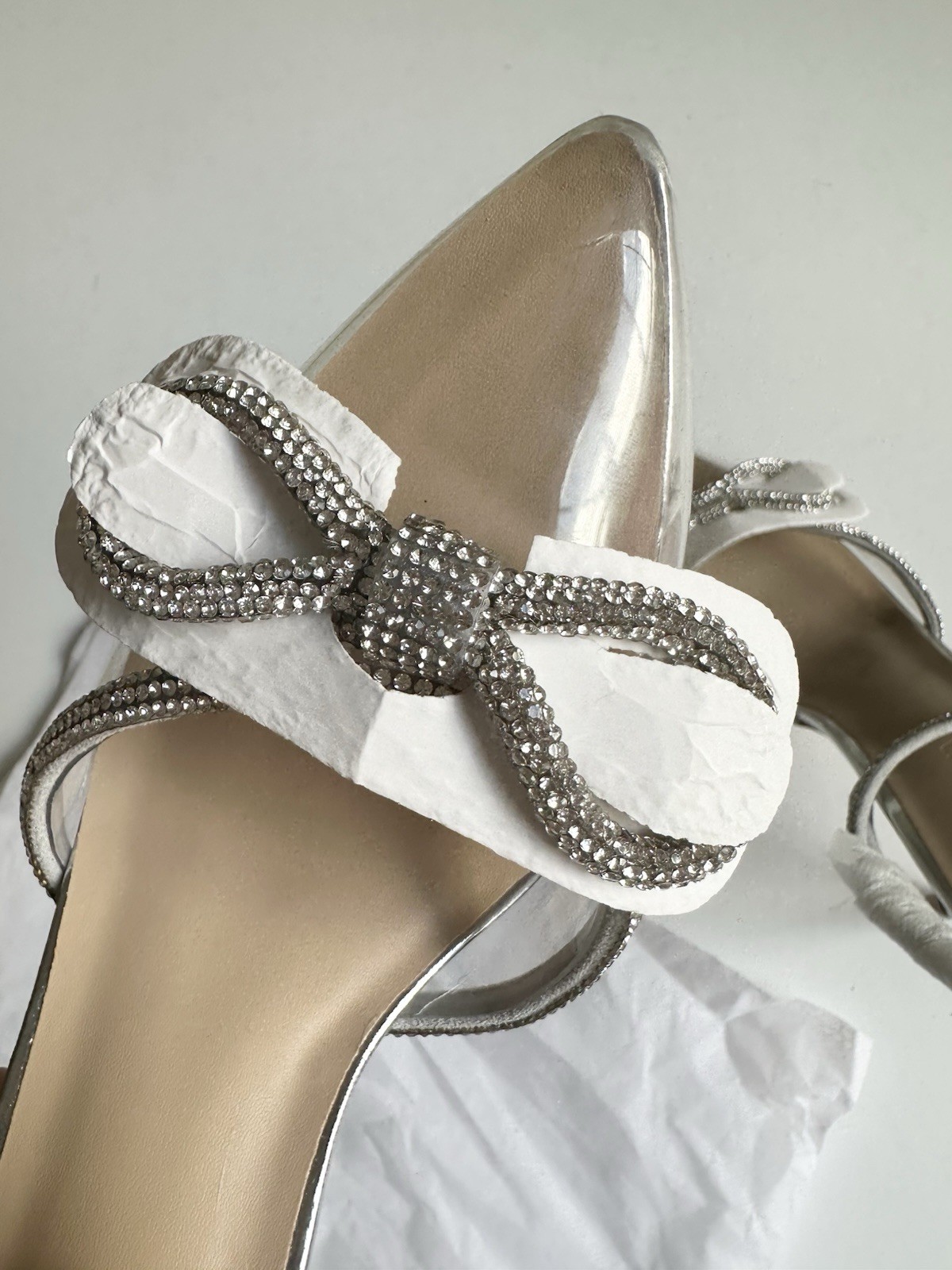 Fashion Nova 8 Covered in Diamonds Clear Elegant Silver Stiletto High Heels