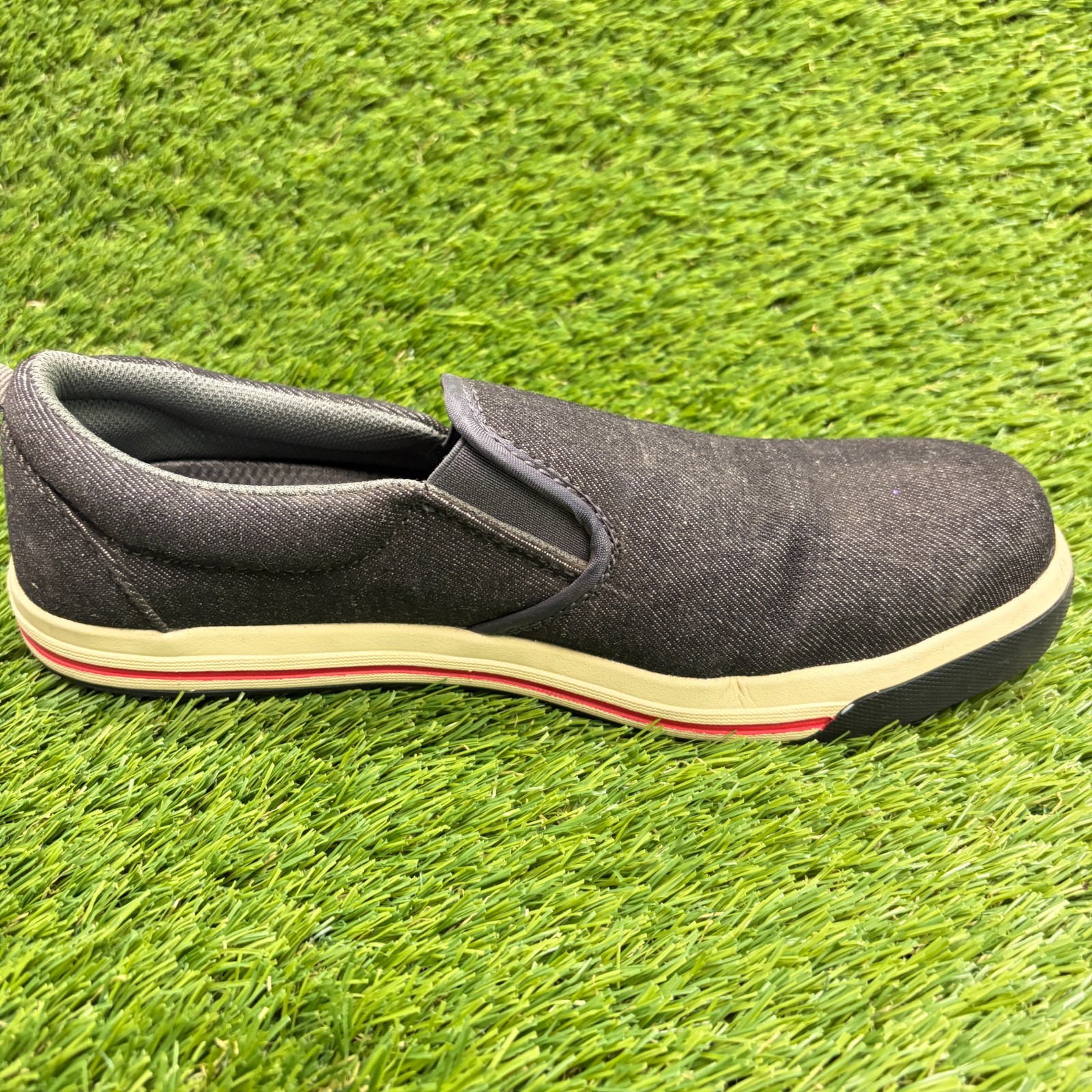 Nautilus Westside Womens Size 8.5 Black Red Steel Toe Slip On Safety Work Shoes