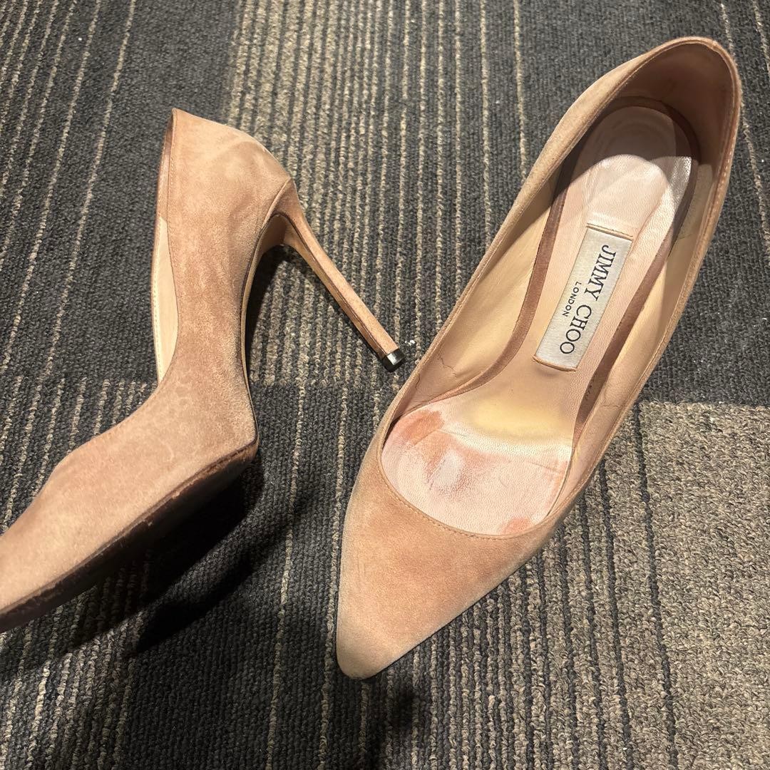 JIMMY CHOO Suede Pumps Beige 37.5