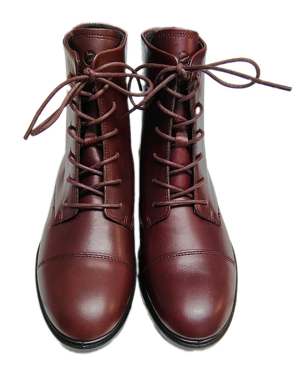ECCO Touch 15 Lace Up Leather Ankle Booties Oxford Boots US Women 7-7.5 EU38 NEW