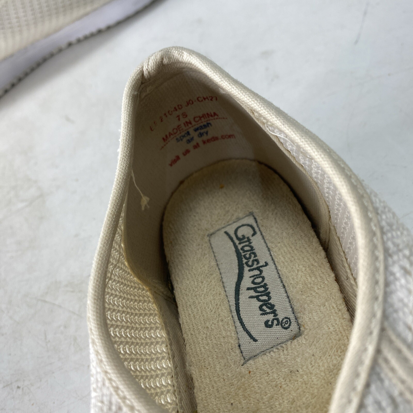 Vintage Keds Grasshoppers Leeward JO-CH 27 White Womens Shoes 8 S EF 21040 Sneak