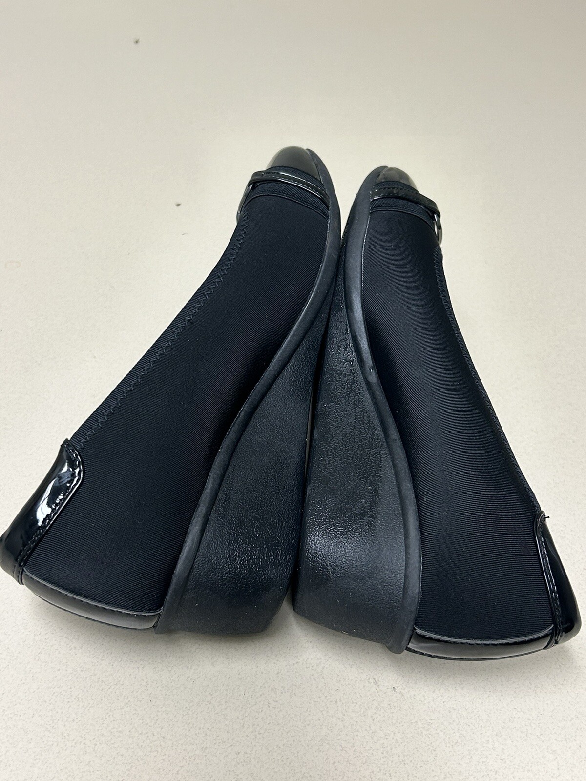 Lauren Blakwell Womens Wedge Shoes Size 8.5 Black Square Toe Model Kit