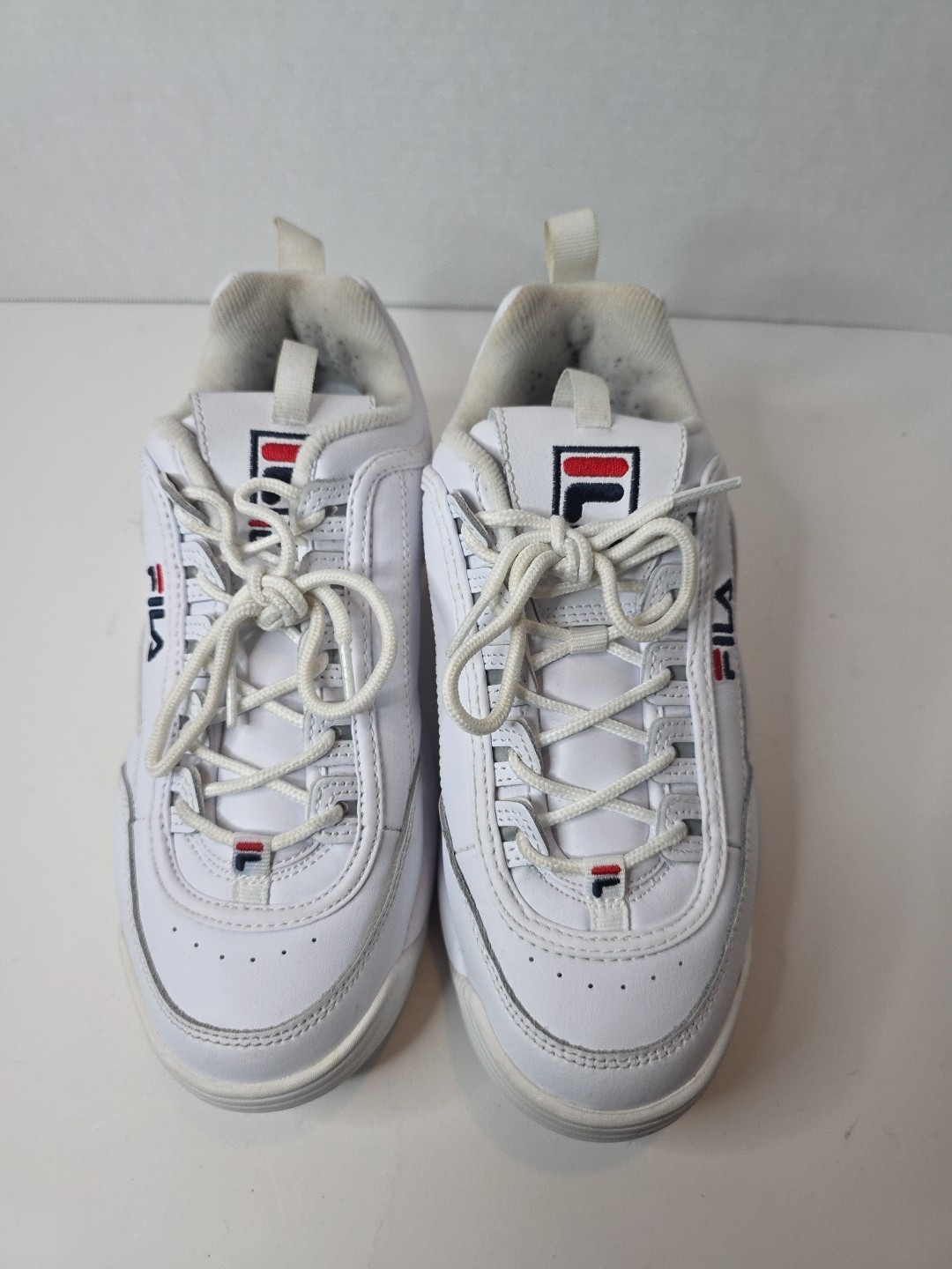 Fila Womens Disruptor II Premium White Sneakers 8.5 Medium (B,M) BHFO 4036