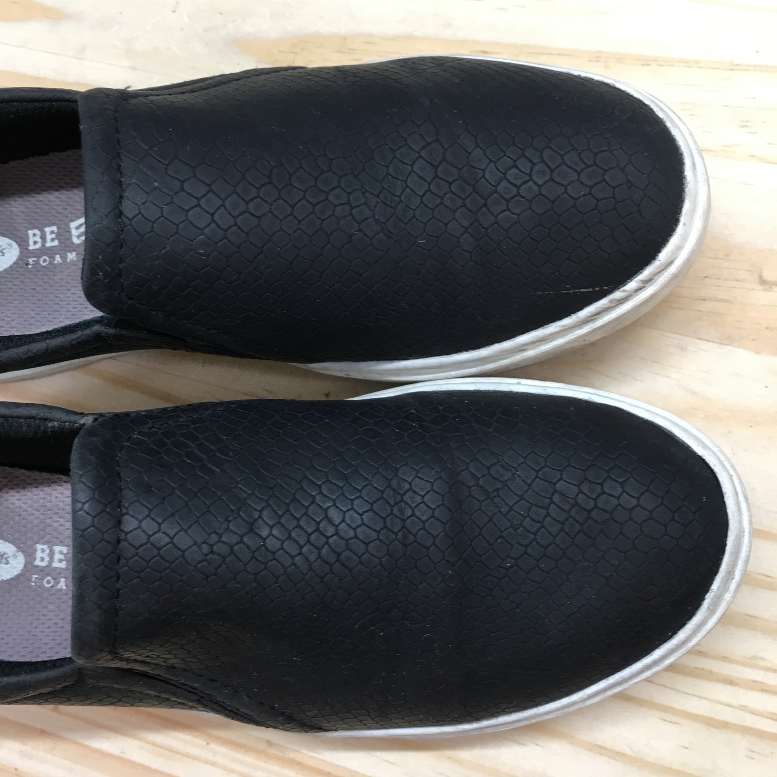 Dr Scholls Shoes Womens 6 M Wink Casual Slip On Sneakers Black Faux Leather