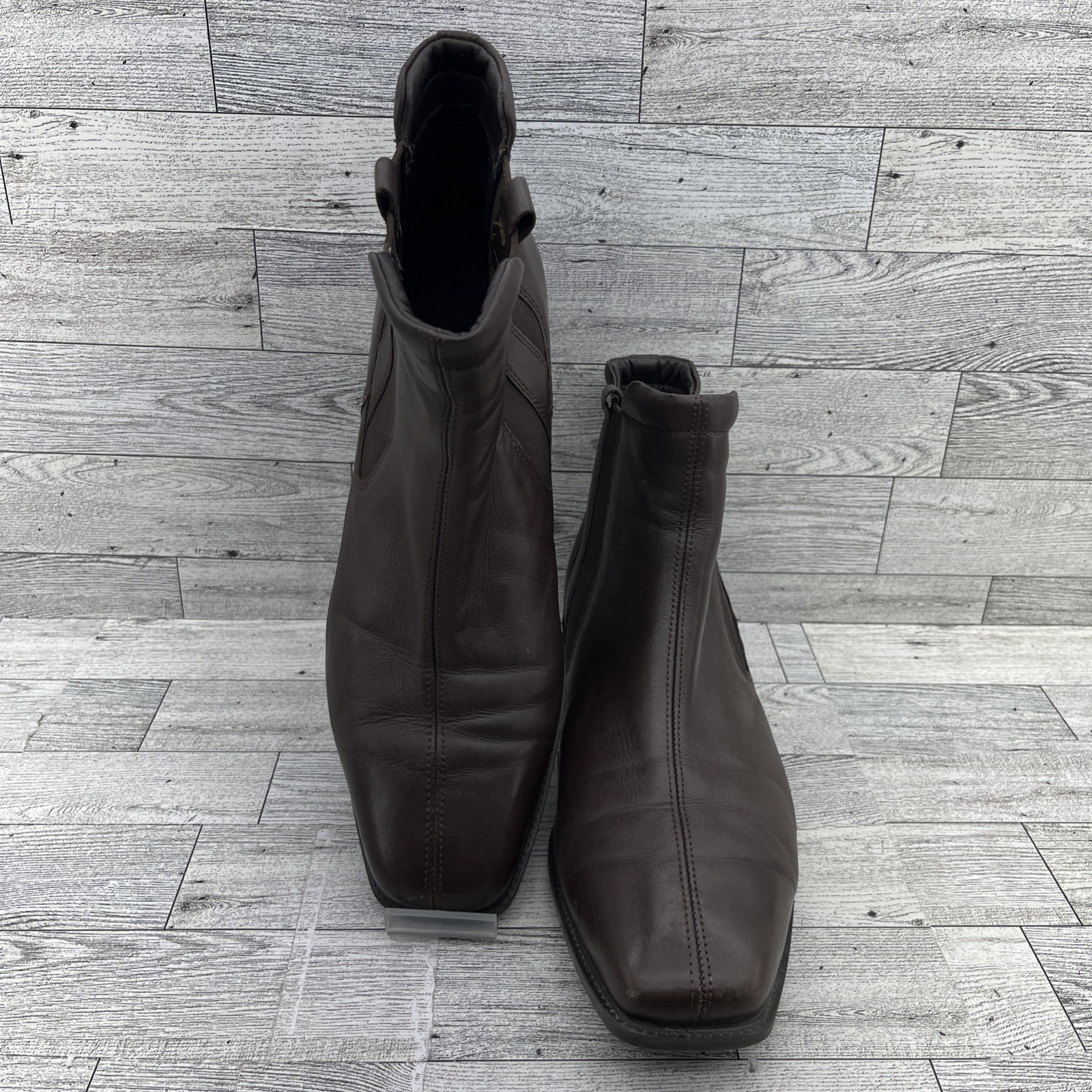 ECCO Brown Leather Chelsea Ankle Boots Women Size EU 41 US 10-10.5 Narrow