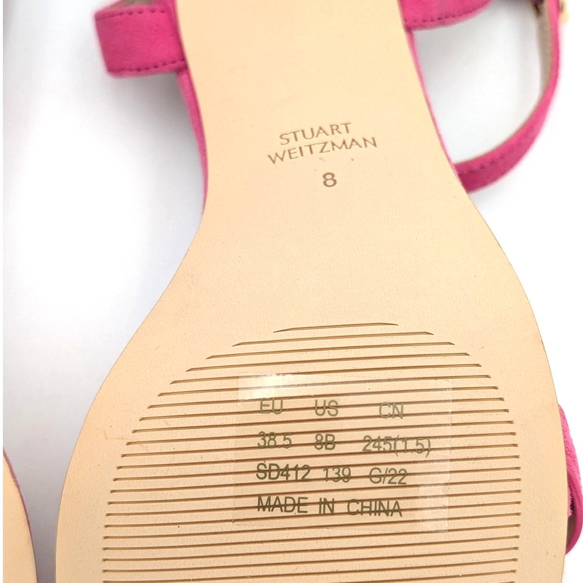Stuart Weitzman Dancer Twistie Suede Sandal Women’s Pink Size US8B EU38.5