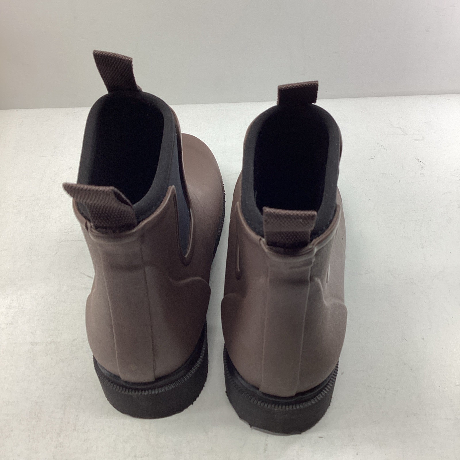 Merry People Bobbi Ankle Rain Boots Chocolate/Black US M4 W5