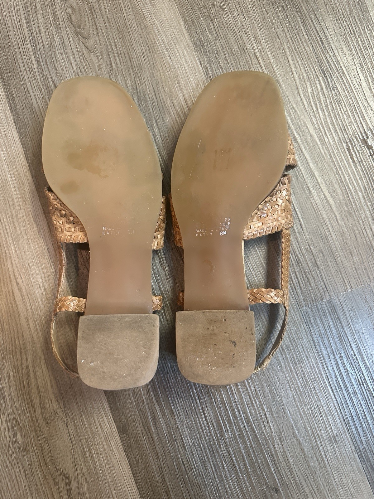 Baxter & Wells Woven Leather Slingback Sandals Tan Women’s Size 8M