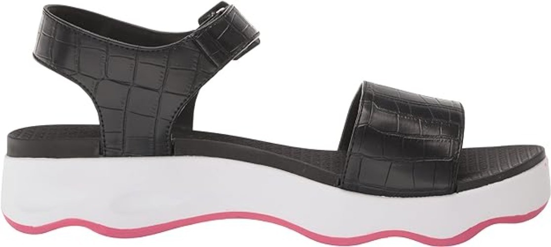 Muk Luks Roller Skate Platform Sandals 8 Black White Slip On Casual Travel Y2k