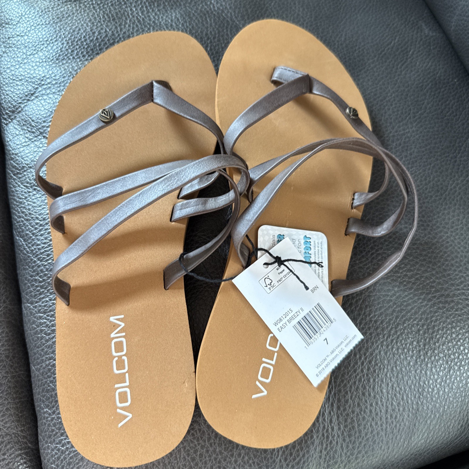 Volcom Easy Breezy II Sandal – Brown – SIZE 7 – New with Tag, Fast Shipping