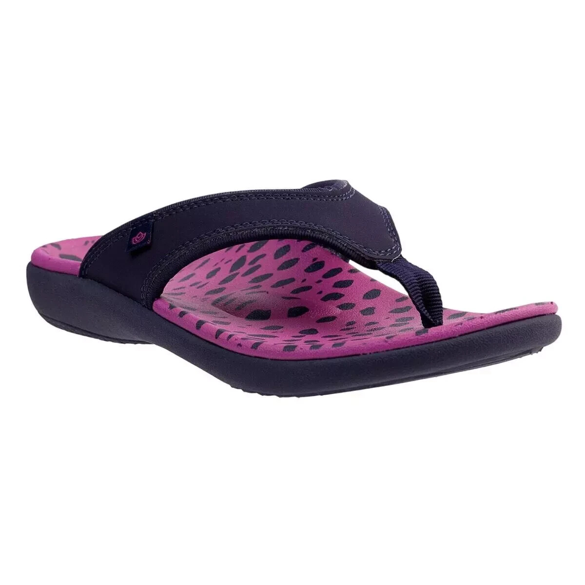 Spenco Women’s Yumi Wild Flip-Flop Sandal Thong – Cheetah Purple Pink – Size 10