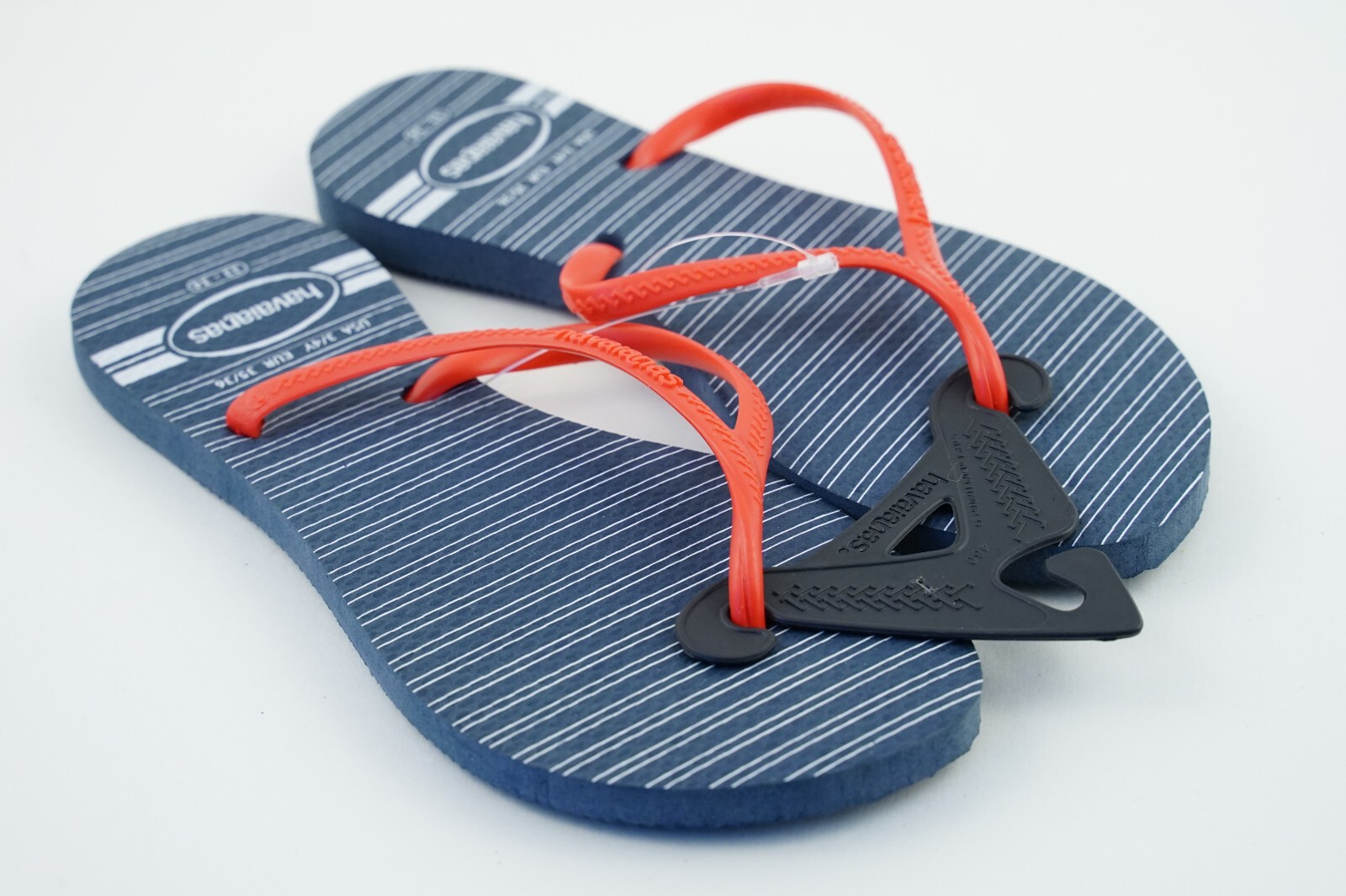 New! Red/Blue Stripes Havaianas USA 3/4Y Sandals EUR 35/36 (33/34)