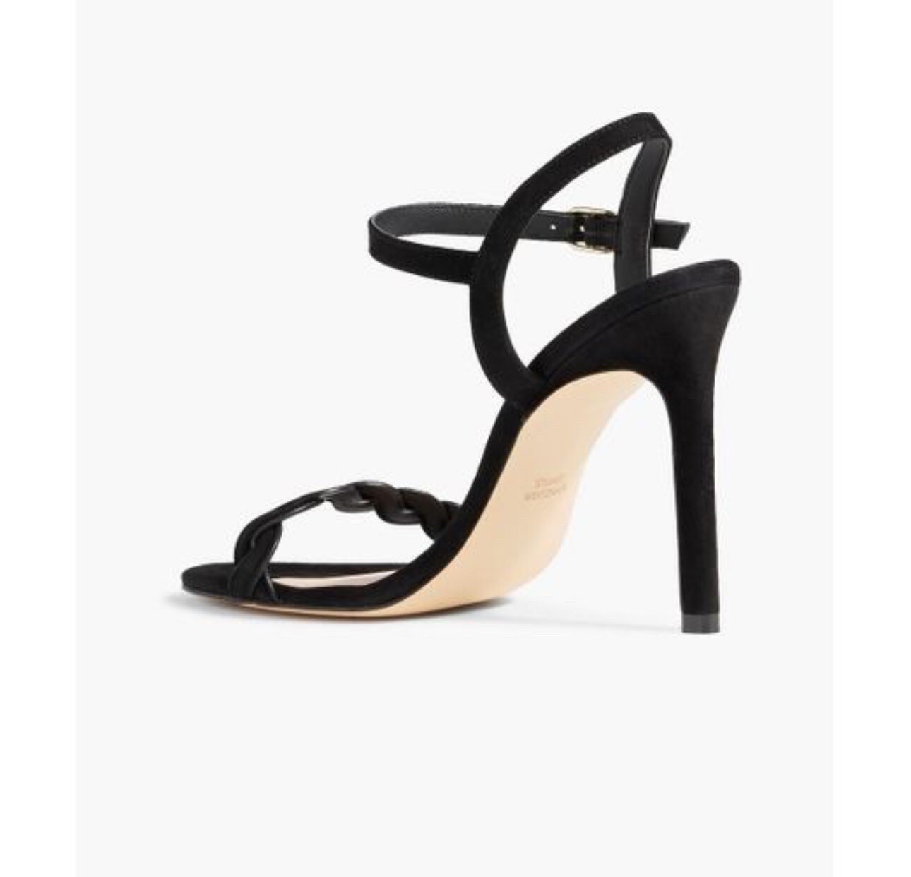 Stuart Weitzman Twistie Sandals Heels Leather Black 11
