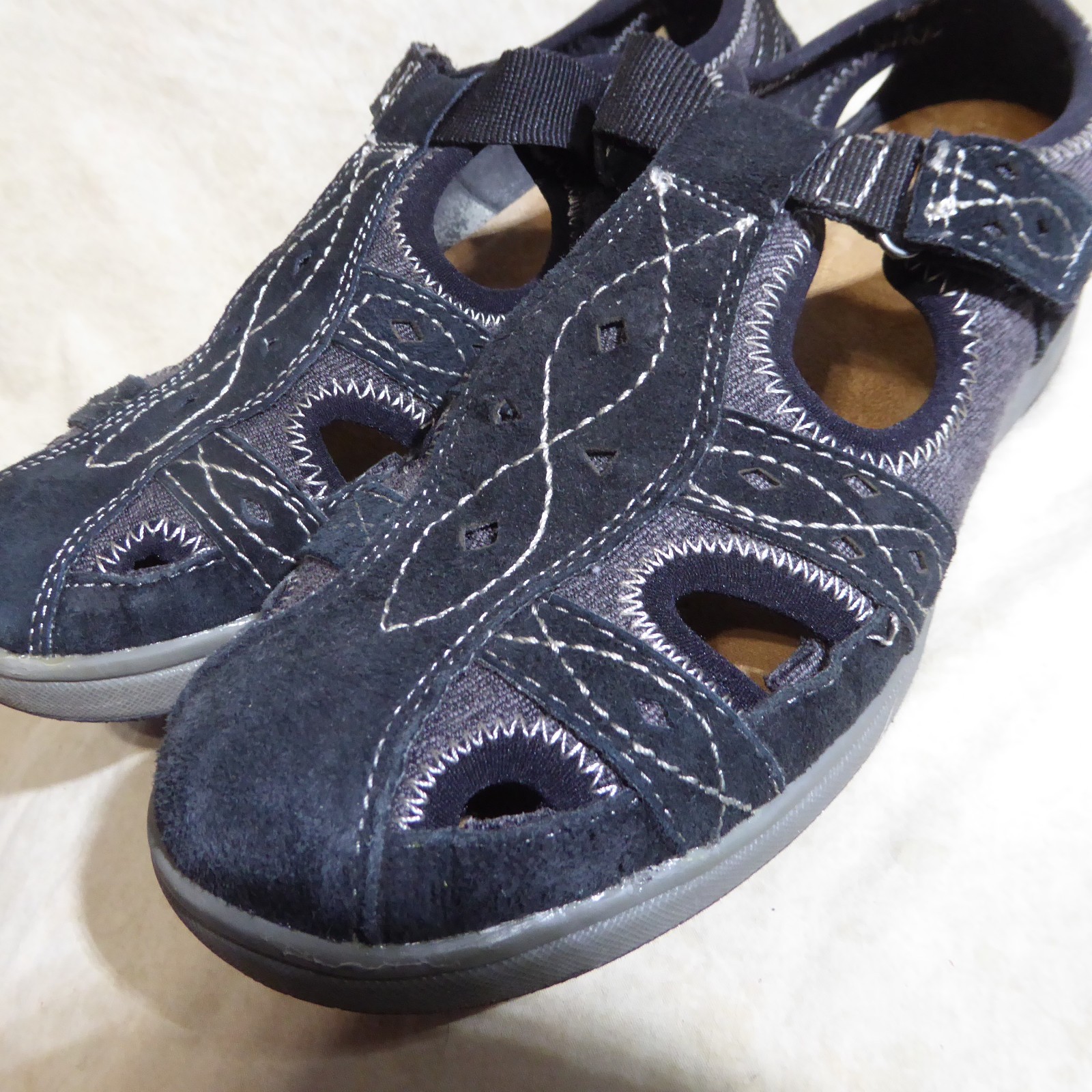 🩰 Earth Origins Strappy Mary Janes 8.5 M Black Leather; Stitched Details