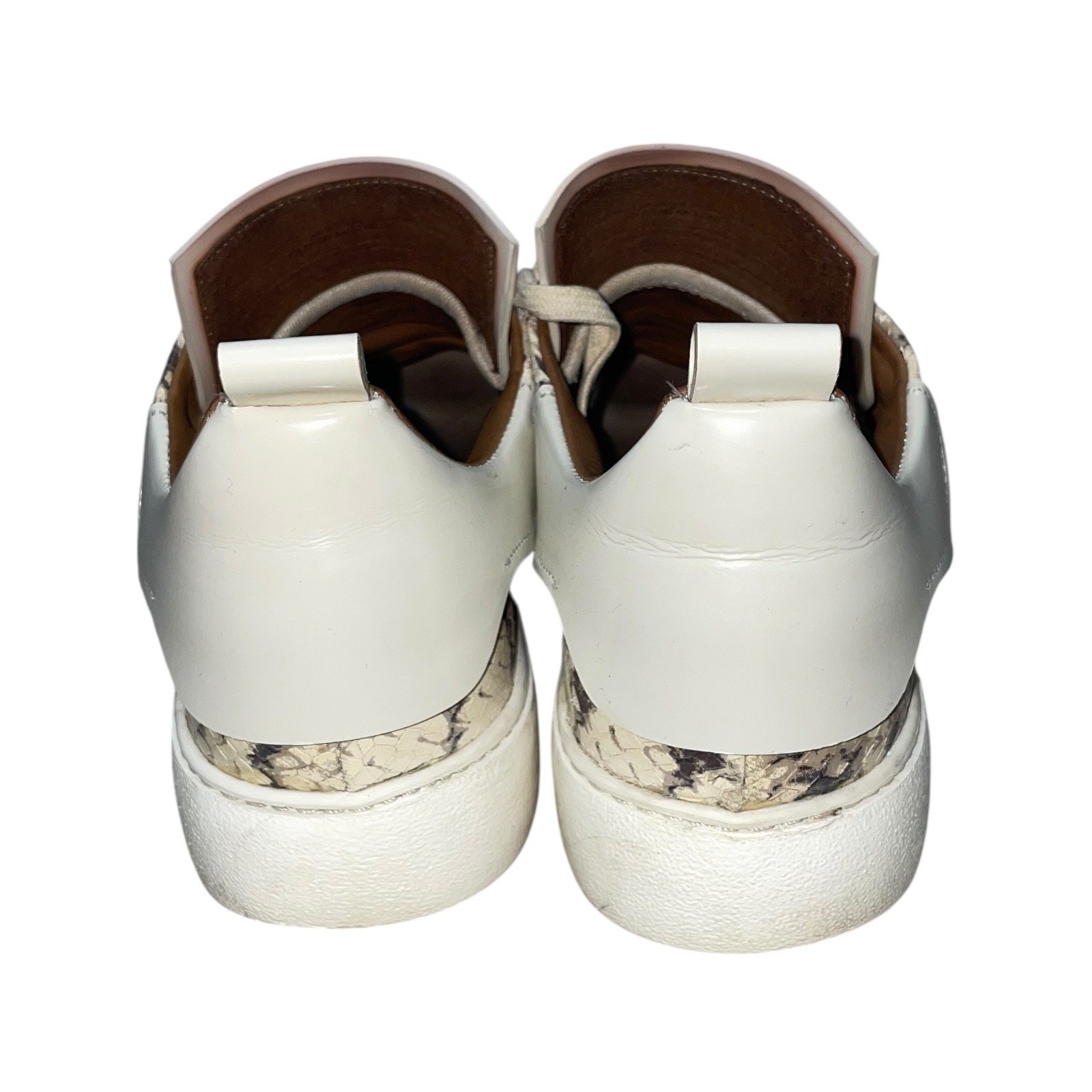 Esseutesse Beige Pink Phyton Skin Sneakers Size: EU 36 US 6.5