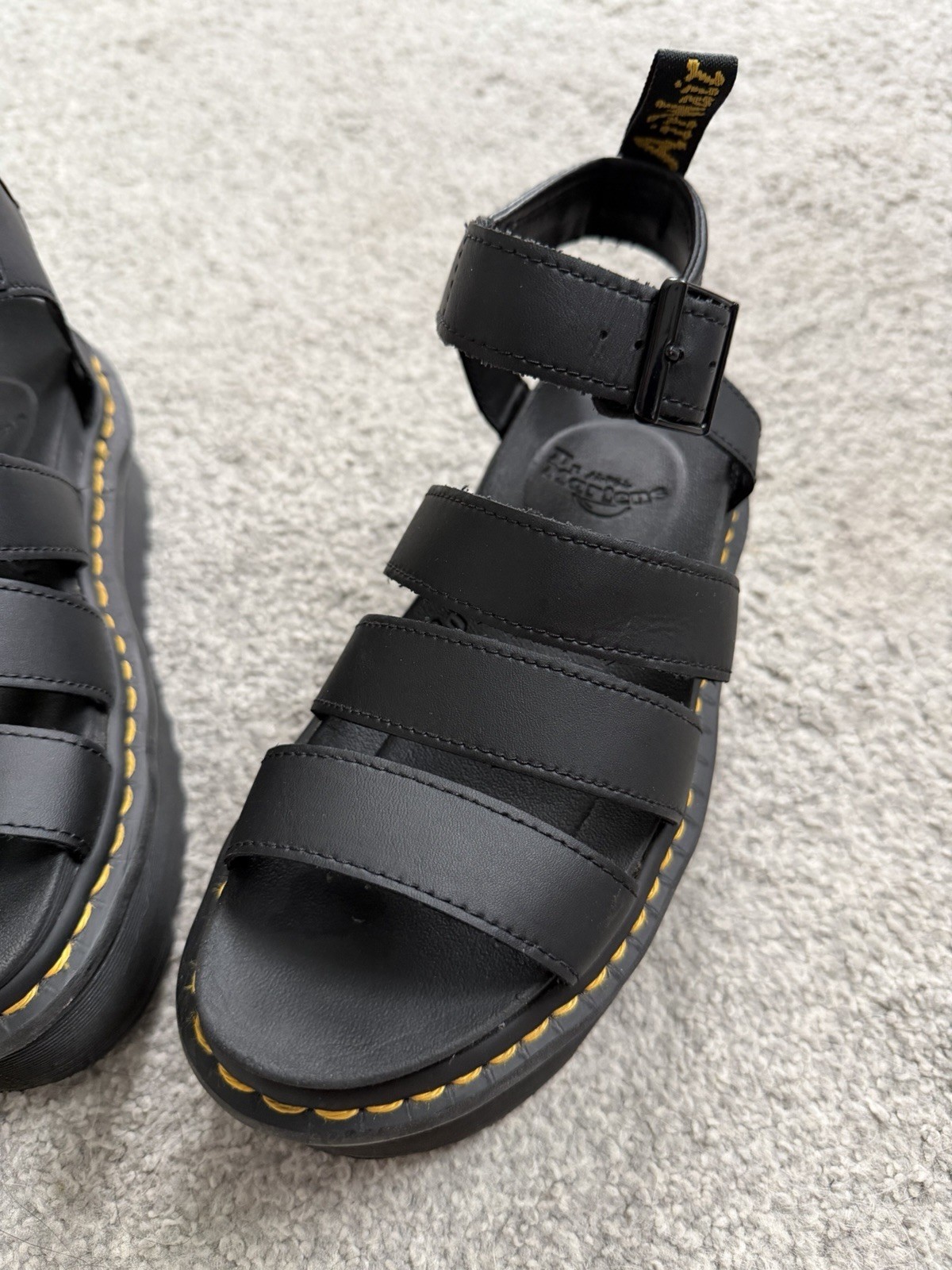 Dr. Martens Blaire Quad Black Platform Strappy Sandals size 5