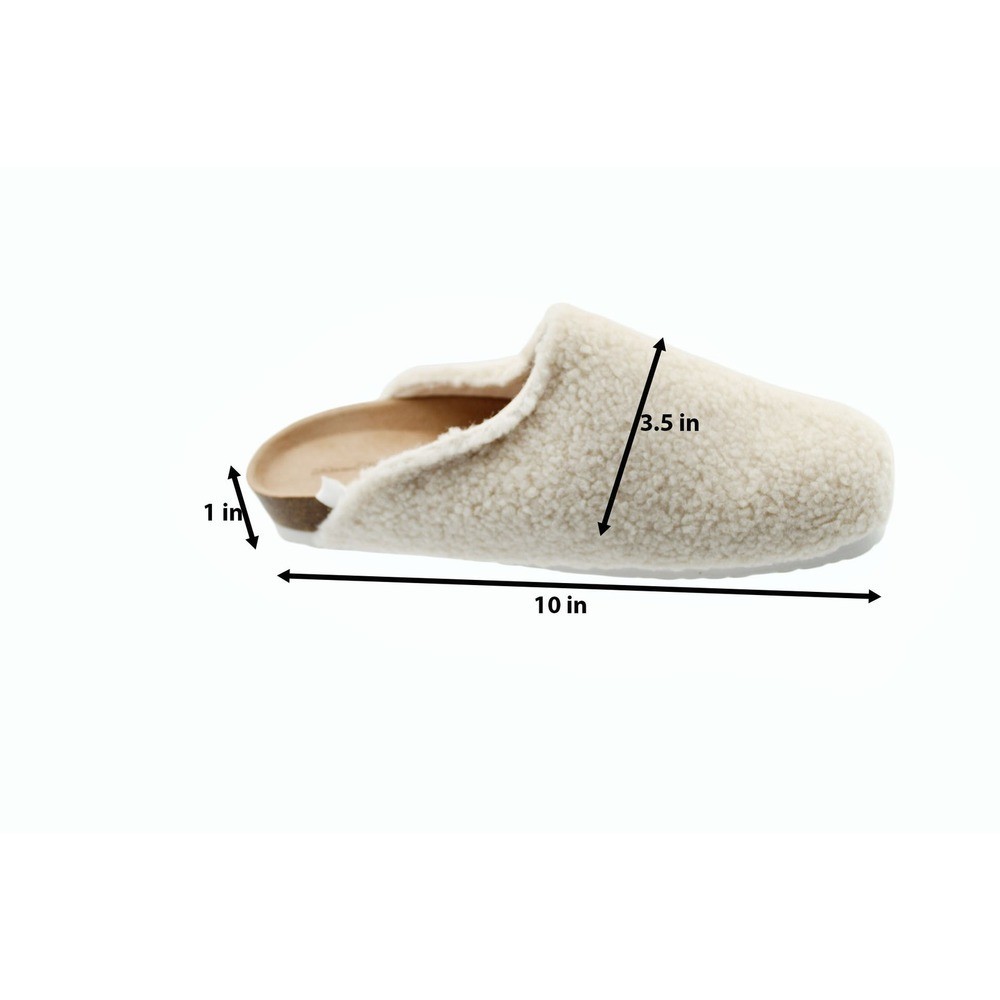 Women Slippers Universal Thread Womens Bev Cream Sherpa Lined Slippers Size 9
